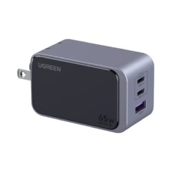 UGREEN 45223 Cargador de 65W serie Nexode S | 3 Puertos de Carga Rapida | 2 USB-C | 1 USB-A | Tecnologia GaN II | PD3.0 | QC4.0 | FCP/SCP/AFC/PPS/PPS2.0 | Tecnologia de Proteccion Termica | Optimiza l