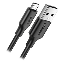 UGREEN 60136 Cable USB-A a Micro USB | 1 Metro (3.28 Pies) | Tecnologia de Carga Rapida Qualcomm / QC 3.0/2.0 | Recarga hasta 18W | Transmision de Datos hasta 480Mbps | Tecnologia de Carga Segura | Ha