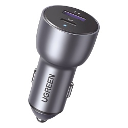 UGREEN 60980 Cargador de Auto 52.5W | Puerto USB-A y USB-C | Carga Rapida | Compatible con Vehiculos de 12 y 24 VCD | PD3.0 + QC3.0 | Chip Inteligente | Diseno Compacto Mayor Eficiencia Energetica | C
