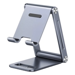 UGREEN 80708 Soporte para Telefono Celular de Aluminio | Angulo Ajustable | Amplia Compatibilidad con dispositivos de 4.7 a 7.9 | Antideslizante | Antiaranazos | Plegable | Color Gris.