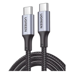 UGREEN 90120 Cable USB-C a USB-C | 3 Metros | Carga Rapida de hasta 100W | Transferencia de datos 480 Mbps | PD3.0 | QC4.0/3.0/2.0 | FPC | AFC | Proteccion Integrada| Caja de Aluminio | Nylon Trenzado