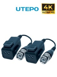 UTEPO TVT4450037 UTEPO UTP101PHD6 - Par de Transceptores Pasivos 4K (Video Baluns) Boton Push Superior Empalmes Ordenados 4K hasta 150m 4MP a 200m 1080p hasta 250m Soporta HDCVI/HDTVI/AHD/CVBS