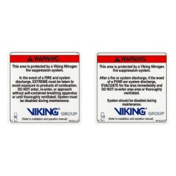 VIKING 24587-S Senalamiento de Advertencia Exterior Nitrogeno | Sistemas de Extincion Oxeo
