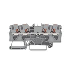 WAGO 2204-1401 Borna de Paso / 4 Conductores / Push-in CAGE CLAMPÂ® / 4 mmÂ² / 32 A / 800 V / Carril DIN / ATEX IECEx / Prueba Ã˜4 mm