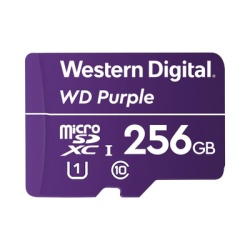 Western Digital (WD) WD256MSD Memoria microSD de 256 GB PURPLE Especializada Para Videovigilancia 10 VECES MAYOR DURACION 3 ANOS DE GARANTIA