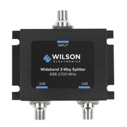 WilsonPRO / weBoost 850-034 Divisor de Potencia Coaxial 2 Vias / 698-2700 MHz / 75 Ohm / Perdida por Division 3 dB / Aislamiento ?20 dB / Conector F-hembra / Diseno Microstrip
