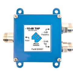 WilsonPRO / weBoost 859-907 Separador TAP -10 dB con rango de frecuencia de 700 a 2500 MHz. Ideal para separar la antenas a diferentes longitudes de cable coaxial. 50 Ohm con conectores N Hembra.