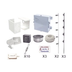 YONUSA YPROKIT25F KIT ESENCIAL PARA 25Mts PERIMETRALES DE CERCO ELECTRICO PARA PROTECCION DE ROBOS EN CASAS NEGOCIOS BODEGAS ETC.