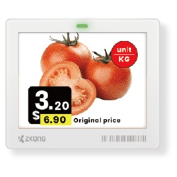 ZKONG ZKC42B Etiqueta Electronica de Estante ESL 4.2 Pulgadas / Pantalla EPD Matriz de Puntos 400x300 pixeles / 4 Colores (Negro Blanco Rojo Amarillo) / BLE 5.1 con Encriptacion AES-128 / Bateria 5 An