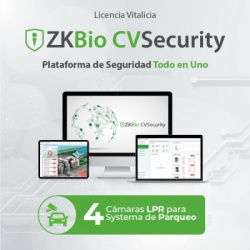 ZKTECO ZKCVPARKP4 Licencia ZKBio CVSecurity Estacionamiento / 4 Carriles / Reconocimiento de Placas LPRS1000