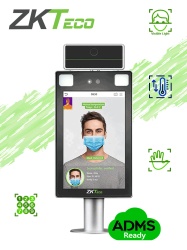ZKTECO ZKT0700013 ZKTECO PROFACEXTICH - Terminal de Control de Acceso y Asistencia Facial y Palma con Medicion de Temperatura y Uso de Cubrebocas / Lectura de QR e Intercom / Con Soporte para Tornique