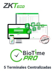 ZKTECO ZKT0820003 ZKTECO BIOTIMEPROSTARTER- Licencia de Asistencia Vitalicia / Version WEB / Para 5 Terminales Centralizadas / 500 Empleados / 1 Punto para App / 1 Multicompania