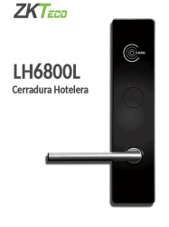 ZKTECO ZKT2450002 ZKTECO LH6800L- Cerradura Izquierda para Hotel con Tecnologia MIFARE 13.56 MHz Compatible con Puertas de 35 a 45 mm de Grosor Fabricada en Aleacion de Zinc Capacidad de Registro d
