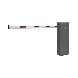 AccessPRO KT-XBF-LB Kit de Barrera Vehicular Izquierda y Brazo de 3 Metros / Finales de Carrera Ajustables por Programacion / Movimiento Fluido / Diseno Elegante Color Gris / Con Corona Led Semaforiza