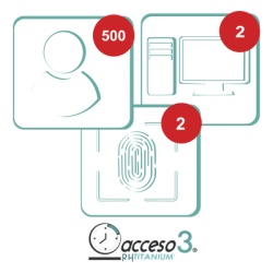 AccessPRO TITANIUMI [BAJO PEDIDO] Licencia para software de Tiempo & Asistencia compatible con SISTEMAS DE NOMINA / 500 Empleados / 2 Relojes checadores / 2 PC / Acceso3 - TITANIUM