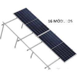 BASEL KITBASEL2X8 Montaje Solar / 16 Módulos 2x8 / Inclinación 10° / 645 W / 2.382 x 1.134 m (7.81 x 3.72 ft) / 170 km/h