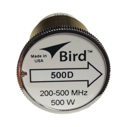 BIRD TECHNOLOGIES 500D Elemento de 500 Watt en linea 7/8" para Wattmetro BIRD 43 en Rango de Frecuencia de 200-500 MHz