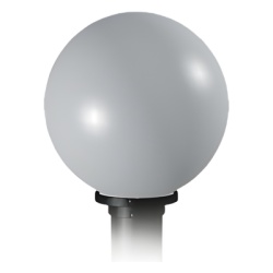 BUNKER SEGURIDAD PCGLOBE Globo de policarbonato blanco para carcasas MALTA. Elemento IMPRESCINDIBLE cuando se instala una columna MALTA.