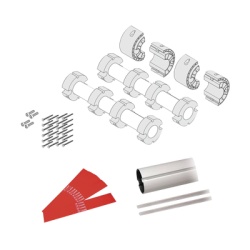 CAME GARD8-ARM Kit de mastil para barreras GARD8 / Incluye 2 secciones tubulares de 4m / Incluye tiras reflejantes / Incluye union central
