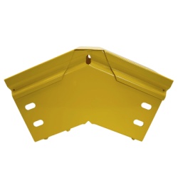 CHAROFIL CHFBVE454X4R8EPK CHFIBER Curva Vertical Exterior de 45Â° de Aluminio para Fibra Optica 4" de Peralte 4" de Ancho y Radio de 8" con Pintura Epoxica Amarilla Incluye Tapa un Par de Coples y Tor