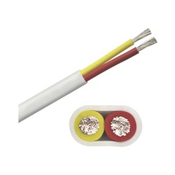 COBRA WIRE & CABLE B7W62T-20-250 Rollo de cable plano grado marino calibre 6 de 2 conductores (rojo y amarillo) de 250 pies (76.2 m).