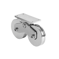 COMUNELLO 1151-5641-001 Rueda Doble de 12 cm / Capacidad Para Puertas de hasta 1200 kg / Canal Tipo "U"