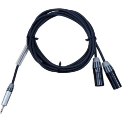 COSMICONN CMC02020ASTP2MM3B3 Cable de Audio Profesional / Plug 3.5 mm Estéreo a 2 XLR Macho / 3 m (9.8 ft) / Conectores Chapados en Oro