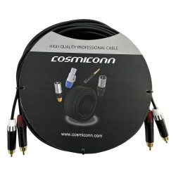COSMICONN CRC03-2RM-2RM-5-001 Cable 2 RCA x 2 RCA conectores negros con diferenciador de blanco y rojo (2x MT380-RD - 2x MT380-WH) length 5m
