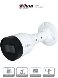 DAHUA DHT0030219 Dahua IPC-HFW1230S1-A - Camara IP Bullet de 2MP lente de 2.8mm angulo de vision de 102 grados microfono integrado compresion H.265 IR de 30m proteccion IP67 PoE DWDR