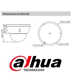 DAHUA DHT0040049 DAHUA IPC-HDBW3441RN-ZAS-27135 - Camara IP Domo Resolucion de 4 MP/ Lente Mot. 2.7 a 13.5mm/ 104-27/ IR 40 mts/ IA WizSense/ Deteccion de Movimiento Inteligente/ Proteccion Perimetra