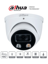 DAHUA DHT0040093 DAHUA DH-IPC-HDW3449H-AS-PV - Camara IP Domo TiOC de 4 Megapixeles/ WizSense/ Lente de 2.8 mm/ Angulo de 101 Grados/ Iluminador Dual/ Sirena/ Estrobo Azul y Rojo/IR 30m/ SMD 4.0/ Micr