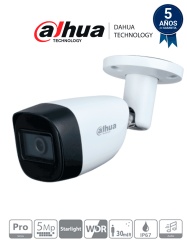 DAHUA DHT0290054 Dahua HAC-HFW2501CM-A - Camara Ballet de 5 megapixeles/ Serie Pro/ Lente 3.6mm/ 92 Grados de Apertura/ Microfono Integrado/ IR de 30 Metros/ WDR 120dB/ 3D NR/ IP67