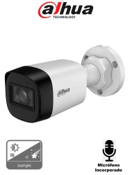 DAHUA DHT0290122 DAHUA DH-HAC-HFW1500RLN-A-S3-DIP - Camara Bullet de 5 Megapixeles Starlight/ Microfono Integrado/ Lente de 2.8mm/ Hasta 30 mts de Iluminacion Inteligente/ IP67