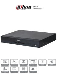 DAHUA DHT0370034 DAHUA XVR5116HE-4KL-I3 - DVR 16 Canales 4K con IA WizSense H.265 16 Canales 16 IP (32 Ch max.) Reconocimiento Facial SMD Plus Proteccion Perimetral 16&3 E&S Alarma 1 Puerto S