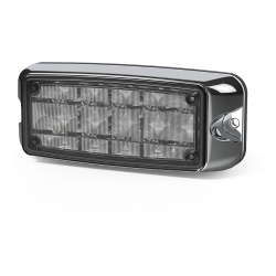 ECCO CD4080AW Luz De Advertencia De 5x2" 10 Led Ambar/Claro Bisel Cromado Lente Transparente