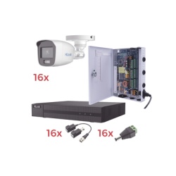 EPCOM HL1080PL/16BCA Kit TurboHD 1080p Lite / DVR 16 Canales / 16 Camaras Bala Exterior ( 2.8mm) con ColorVu + Microfono Integado / Transceptores / Conectores / Fuente de Poder Profesional