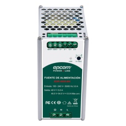EPCOM POWERLINE SDR4805BK Fuente de Alimentación Industrial / Riel DIN / 48 VCC / 5 A / 240 W / Eficiencia ≥ 90% / -20 a 70 °C / Cargador de Batería Integrado