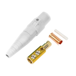 EPCOM PROAUDIO EP-CAMLOCK-400A-M-WHITE Conector Macho Camlock / 400 Amperes / 600V AC / Seccion Cable 50-95 mmÂ² / Abrazadera Compresion / Plastico Ingenieria / Multiples Colores