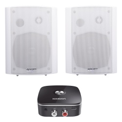 EPCOM PROAUDIO SF775AW/BT Kit Altavoces + Modulo Receptor BT | Montaje en Pared | 2x20W RMS | Material ABS y Reja Metalica | Bracket de Metal | Color Blanco