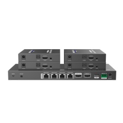 EPCOM TITANIUM TT824 Kit Divisor y Extensor HDMI / Divide 1 Fuente HDMI a 4 Pantallas / Extiende la senal HDMI hasta 70 m / Resolucion 4K @ 60 Hz/ Cat 6/6a/7 / IPCOLOR / CERO LATENCIA / Uso 24/7 / Pue