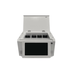 EPCOM XMRA8R3/V2 Estacion de Descarga para Camaras Corporales | 8 Canales de Conexion | Descarga Simultanea | Pantalla Tactil | Almacenamiento Hasta 12TB | Carga y Copia de Seguridad Automatica | Comp