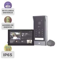 EZVIZ CS-HP7/PRO Video Portero Conexion a 2 Hilos Entre Monitor y Frente de Calle / Wi-Fi 6 Dual Band 2.4 y 5GHz con Camara 4K / Reconocimiento de Venas de Palma / Reconocimiento Facial / Vision Noctu