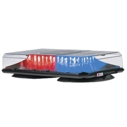 FEDERAL SIGNAL 454-300-CRB Barra de luces Highlighter LED Solaris con montaje de succion e iman (2 colores domo claro). Azul/Rojo.