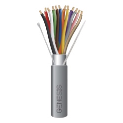 GENESIS 2209-1009/1000 Carrete de 305 Metros (1000 Pies) / Cable de Cobre / 12 x 22 AWG / Riser / Tipo CMR CL3R FPLR / Para Interior / Color Gris / Para Aplicaciones de Alarmas de Intrusion y Automati