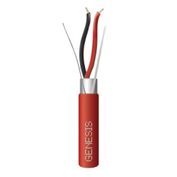 GENESIS 4606-1004/1000 Carrete de Alambre 305 Metros (1000 Pies) / 2 x 16 AWG Blindado / PLENUM / Para Alarmas de Incendio