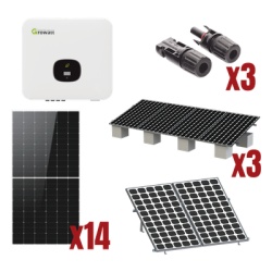 GROWATT MIN8000KIT1 Kit Solar Interconexion / 8kW 220Vca / Inversor GROWATT / Montaje Incluido