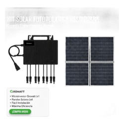 GROWATT NEO2500MX2KIT Kit Solar Interconexion / 2.5kW 220Vca / Microinversores Growatt / Montaje Incluido