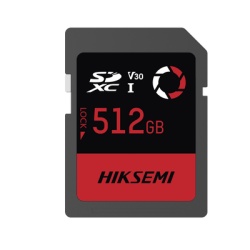 HIKSEMI by HIKVISION HS-SD-E30/512G Memoria SD / 512 GB / 180 MB/s Lectura / 150 MB/s Escritura / V30 U3 / Para Drones y Camaras de Accion / HIKSEMI CAPTURE E30