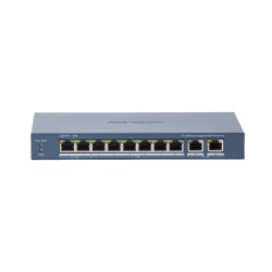 HIKVISION DS-3E0310HP-E(C) Switch PoE+ / 7 Puertos 10/100 Mbps 30W / 1 Puerto Hi-PoE 90W / 2 Uplink Gigabit / Alcance Extendido 300 m (984 pies) / 110 W Total