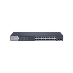 HIKVISION DS-3E1526P-SI Switch Gigabit PoE+ / Administrable / 24 Puertos 1000 Mbps PoE+ / 2 Puertos SFP / Configuracion Remota desde Hik-PartnerPro / PoE Extendido 250 Metros / 370 Watts
